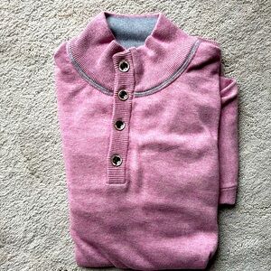Stenströms pink with gray trim sweater